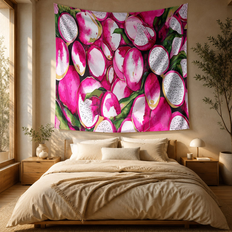 Tapisserie murale «Fruit Dragon Fruit Pitaya», 88 po x 104 po