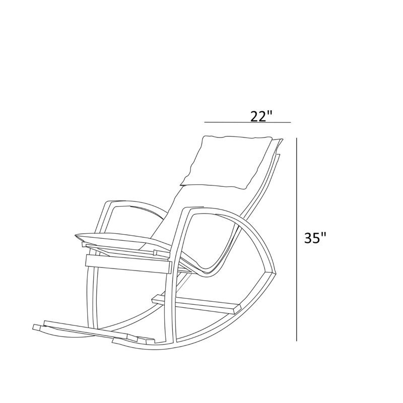 Chaise berçante Modern, fauteuil berçant Modern, Rouge