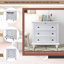 Meuble de rangement blanc à 3 compartiments - Fonctionnel au quotidien. Table d'appoint Ustyle en bois massif avec plateau coulissant.
