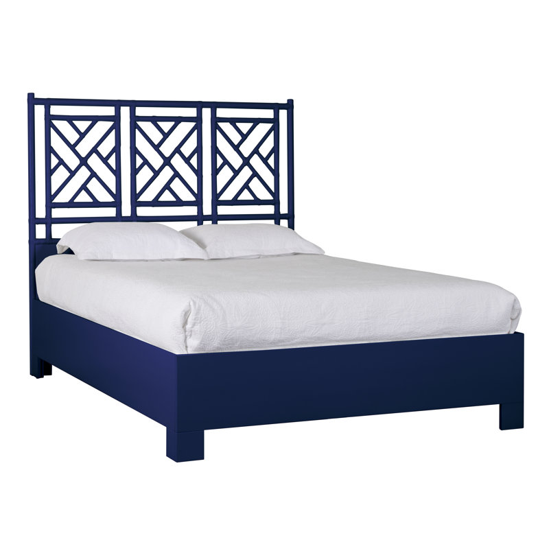 Lit plateforme Chippendale, Bleu clair, Lit double