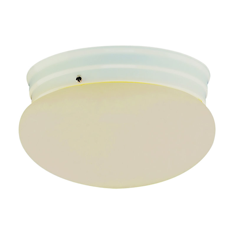 Plafonnier encastré 1 lumière Lamine, Blanc, H 4,75 po x l 8 po x P 8 po
