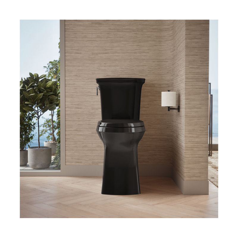 Corbelle Tall Continuousclean Two-Piece Elongated Toilet With Skirted Trapway 1.28 Gpf, Black