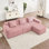 Canapé modulaire modulaire à 3 places en forme de L sans os, canapé modulaire Cloud avec assise profonde, canapé modulaire moderne à 3 places avec coussins décoratifs et 1 repose-pieds mobile, tissu en velours côtelé