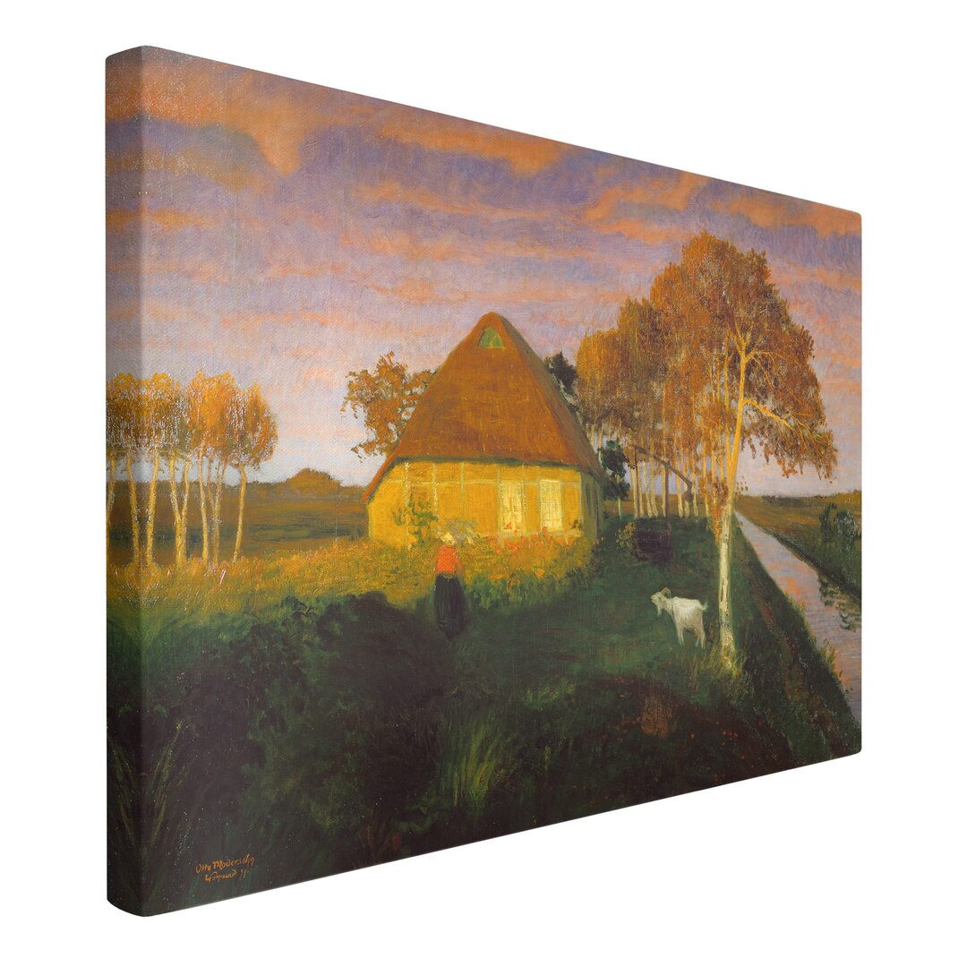 Leinwandbild Moorkate im Abendsonnenschein von Otto Modersohn