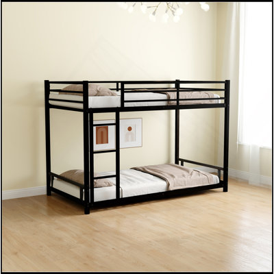 Metal Twin Over Twin Bunk Bed/ Heavy-Duty Sturdy Metal/ Noise Reduced/ Safety Guardrail/No Box Spring Needed