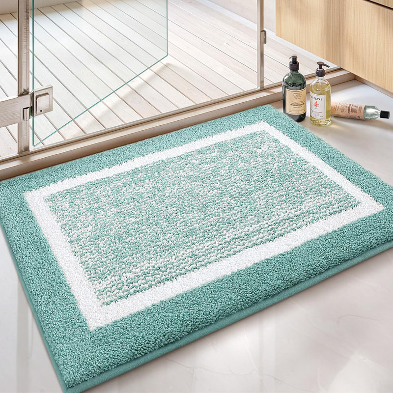 Bath Rug With Non-Slip Backing, 30" L x 20" W, Green