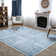  Washable Non-Slip Rug - Blue / Ivory Striped Area Rug for Living Room, Bedroom, Dining Room, and Kitchen