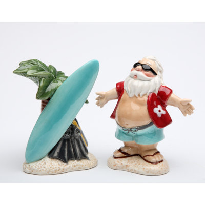 Cosmos Gifts Hawaiian Santa Salt and Pepper Set