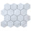 Carreau de mosaïque en marbre poli blanc Carrara hexagone 10,24 po x 11,66 po