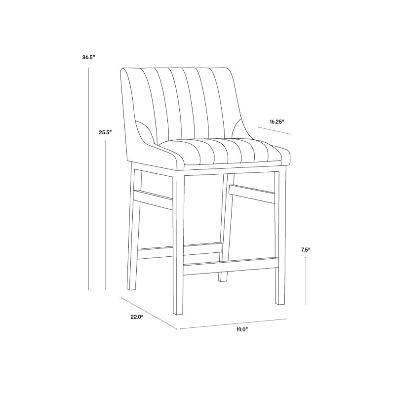 Halden Armless Bar & Counter Stool, Black Seat/ Dark Brown Frame, Counter Stool (26" Seat Height)