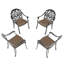 Chaise de patio en fonte d'aluminium 4 pièces avec structure noire et coussins bruns