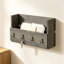 Porte-courrier et porte-clés suspendus en bois rustique gris pour mur, lettres décoratives et organisateur de trieur de courrier avec crochets