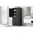 Tall And Wide Storage Cabinet With Doors For Bathroom/Office, Three Drawers, Black