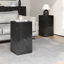 Table noire imitant le bois, hauteur 27,55 po, touche décorative intérieure et extérieure, mélange avec différentes tables
