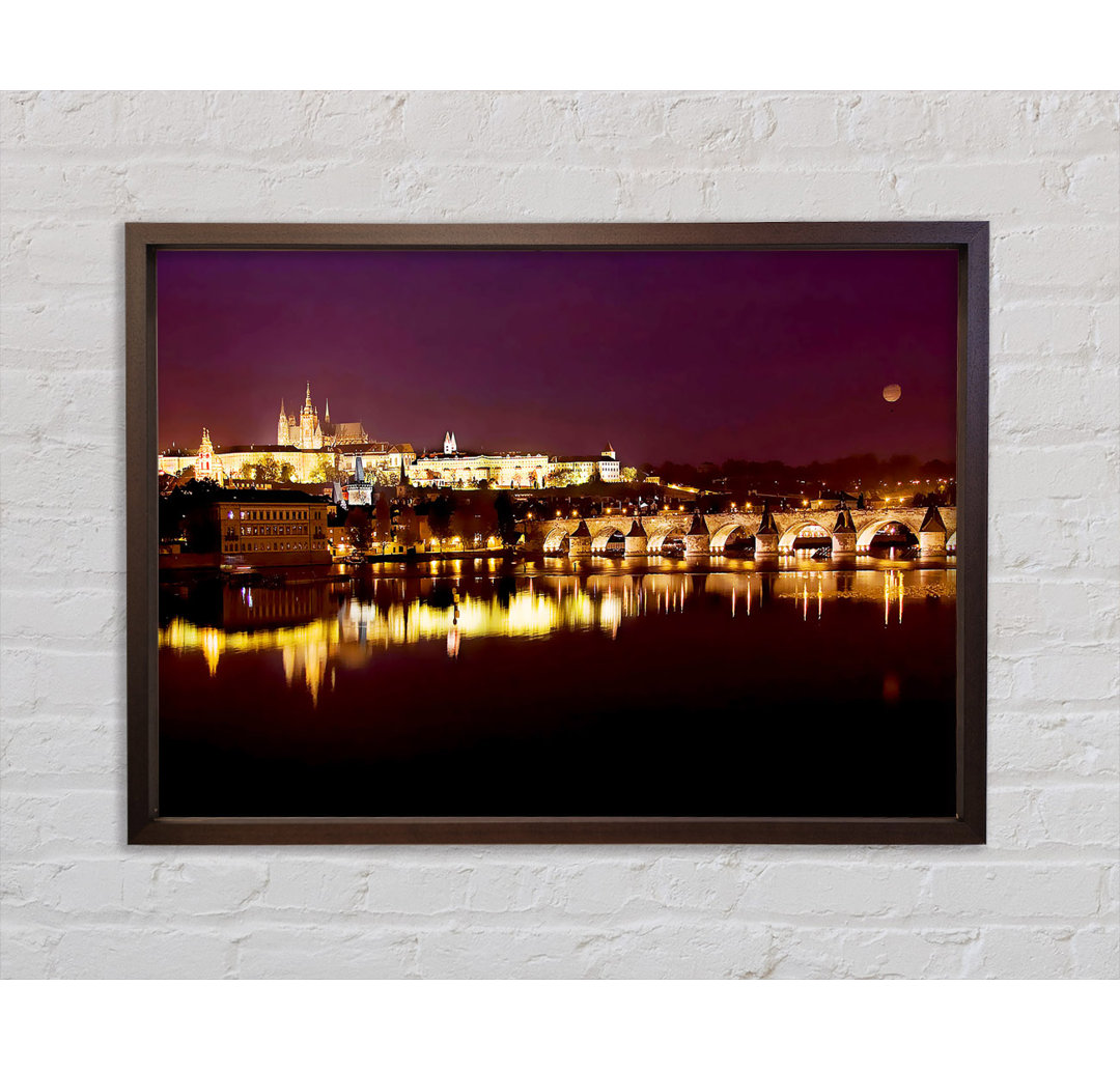 Purple City Reflections - Einzelner Bilderrahmen Kunstdrucke auf Leinwand