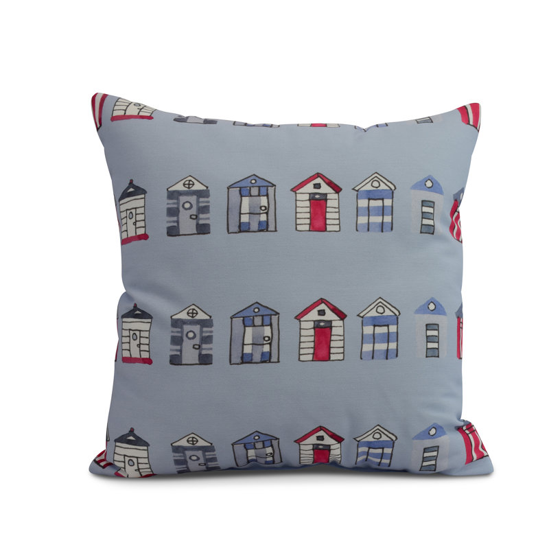 Housse de coussin d'extérieur carré Nantucket, Bleu, 18 po x 18 po