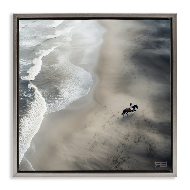 Art mural sur toile Ao, Cadre flottant gris lustré, H 18 po x l 18 po