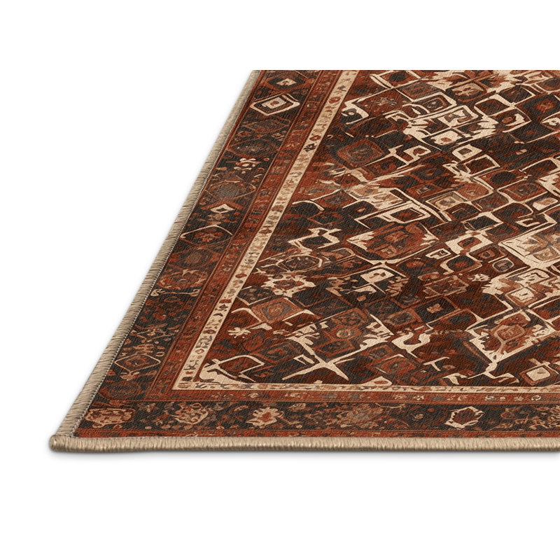 Machine Washable Persian Brown Area Rug, Square 8'