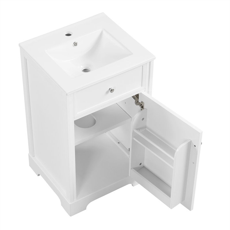Meuble-lavabo simple 20,01 po avec plateau en bois manufacturé Jennavive