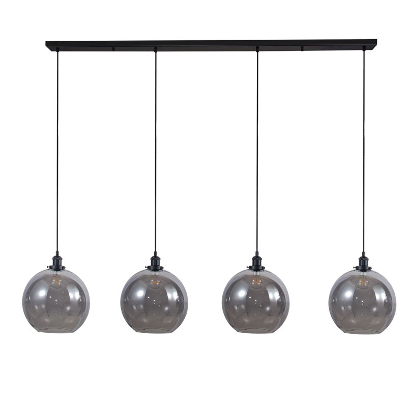Ayasha 4 - Light Kitchen Island Pendant, Matt Black, Black
