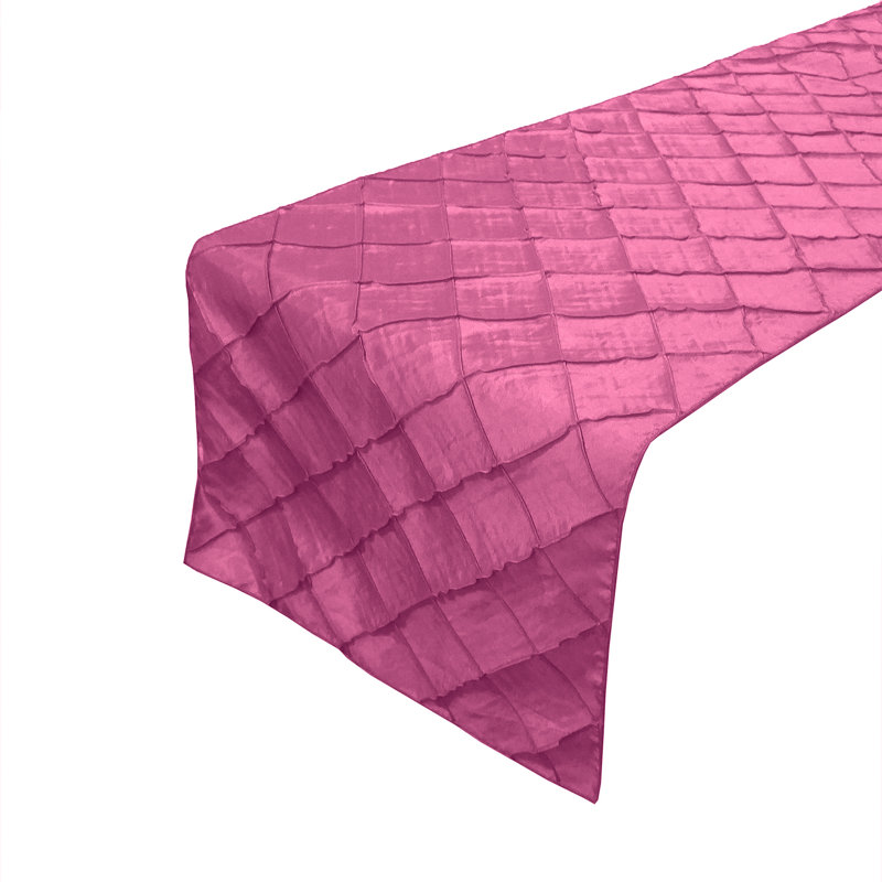 Pintuck Table Runner, Fuchsia, 108" L x 12" W