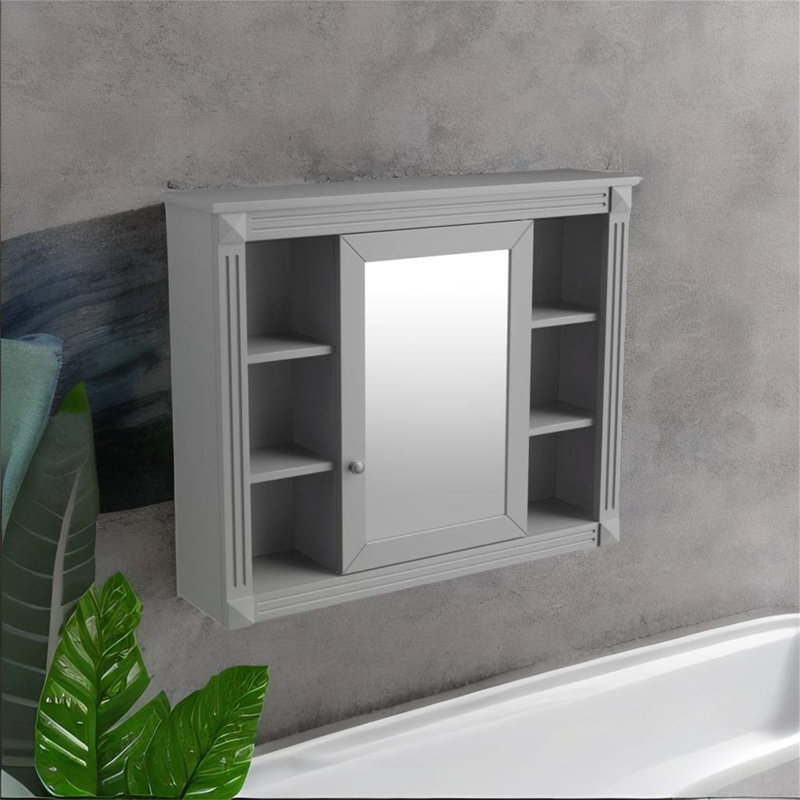 Armoire de salle de bain murale Dotti, Gris