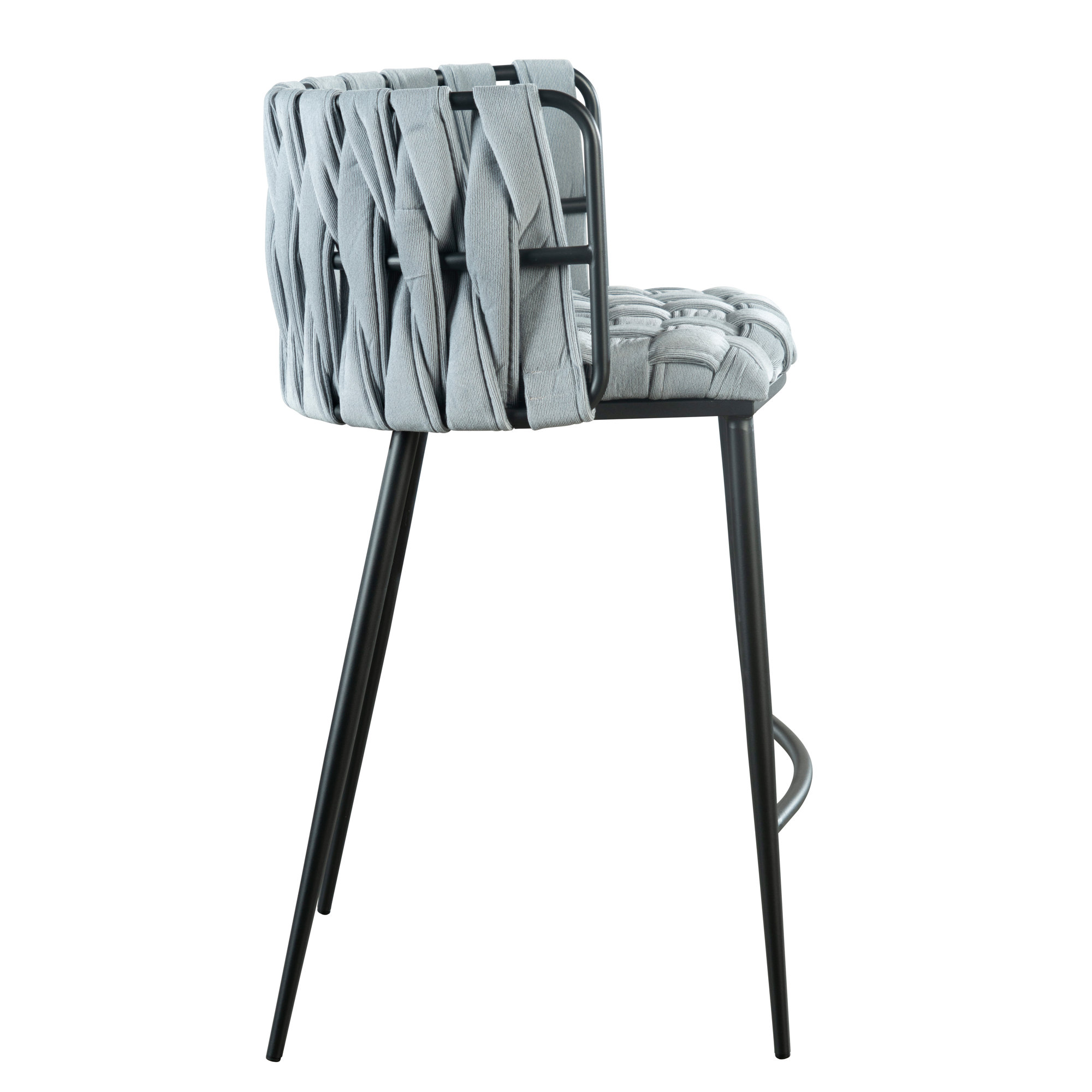 Tyrone 27" Counter Stool, Storm Gray, Black
