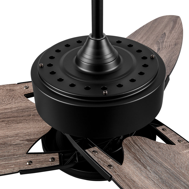 Ventilateur de plafond 52 po avec télécommande, ensemble d'éclairage inclus, Noir