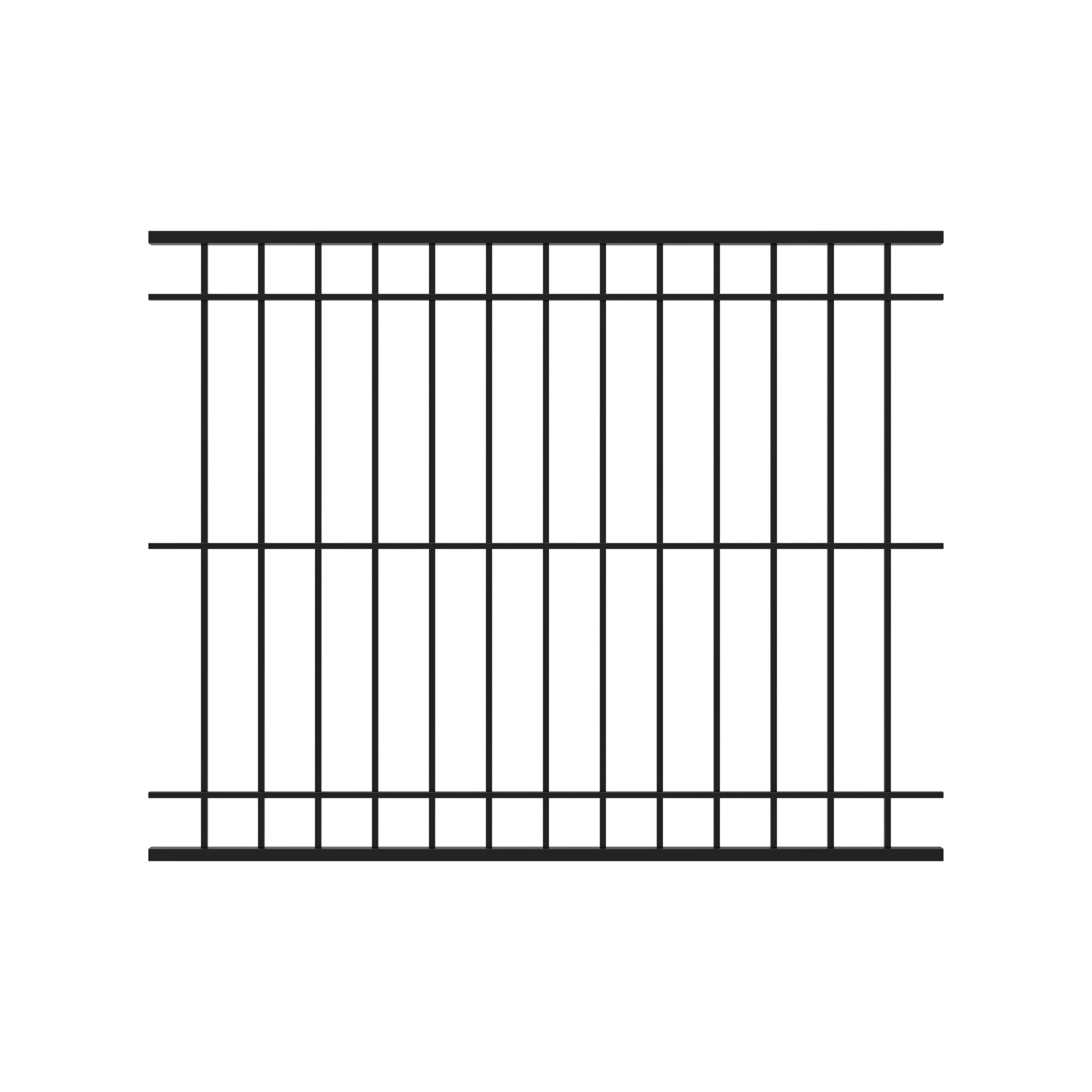 Fortress Building Products Estate 6.25-ft H x 94-in W Gloss Black Steel Fence Panel