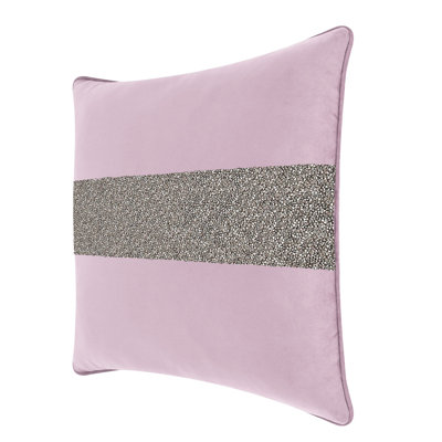 Coussin lumineux avec rayures strass - velours