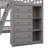 6 Drawers Twin Over Full L-shaped Bunk Bed With Shelves-2066872308