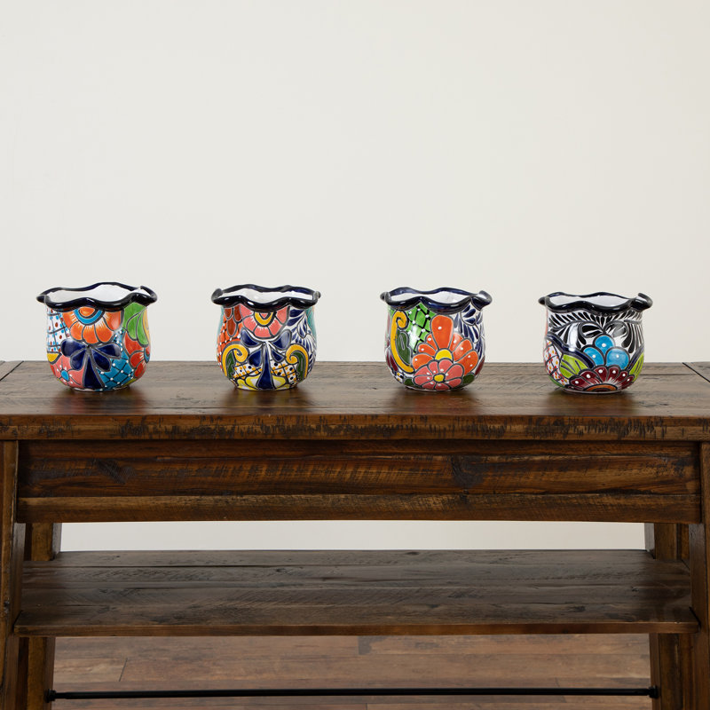 6in. x 7in. Handmade Mexican Talavera Ceramic Planter