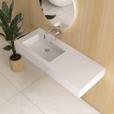 47'' Wall Mounted Bathroom Sink Solid Surface Sink