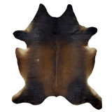 Watussi Cowhide Area Rug in Dark Brown