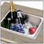 Table basse durable 3-en-1 avec seau à glace et foyer - beige