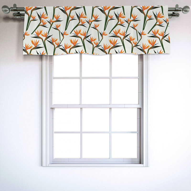 Sateen Floral Ruffled Window Valance