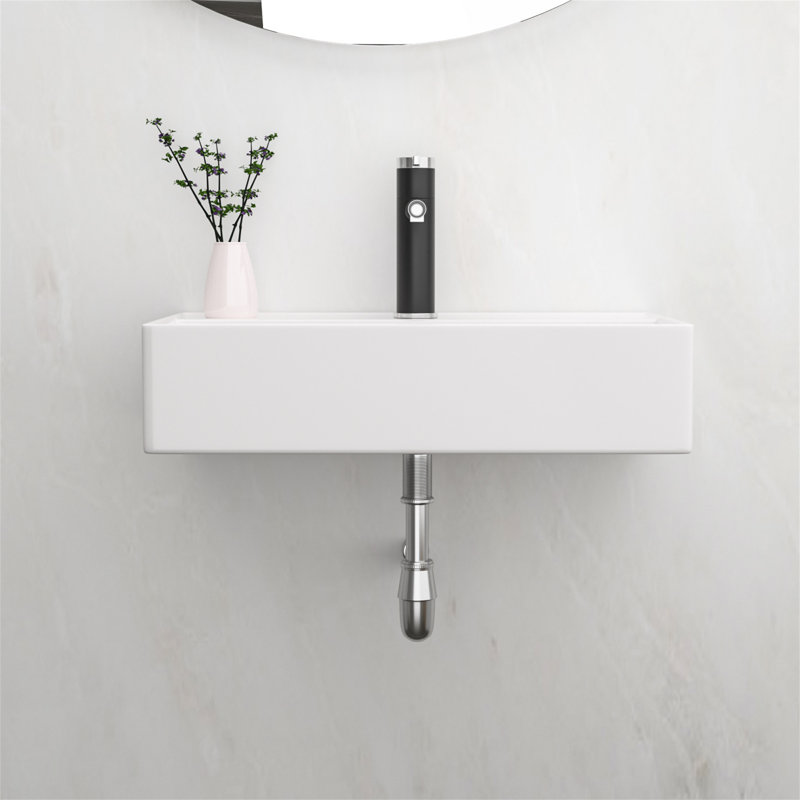 Lavabo de salle de bain rectangulaire en céramique 12 po MONSFEST