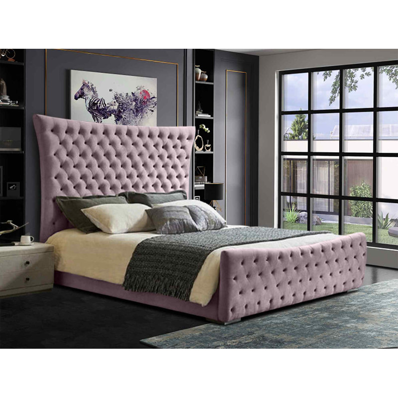 Upholstered Bed, Kingsize (5'), Pink