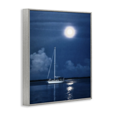 Moonlit Nighttime Sailing Giclee Art by Mary Lou Johnson