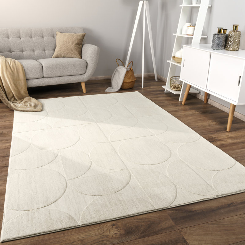 Lelystad Rectangle Geometric Dhurrie, Light beige, Rectangle 80cm x 150cm