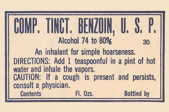 Comp. teinture de benzoine-impression de publicités, H 66 po x l 44 po