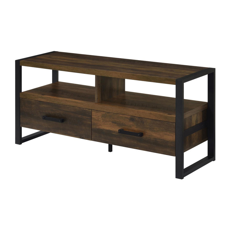 Meuble télé 48 po Charies, Pin foncé