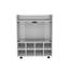 Chariot-bar avec support intégré pour 8 bouteilles, armoire à double porte vitrée et surface supérieure bordée d'aluminium