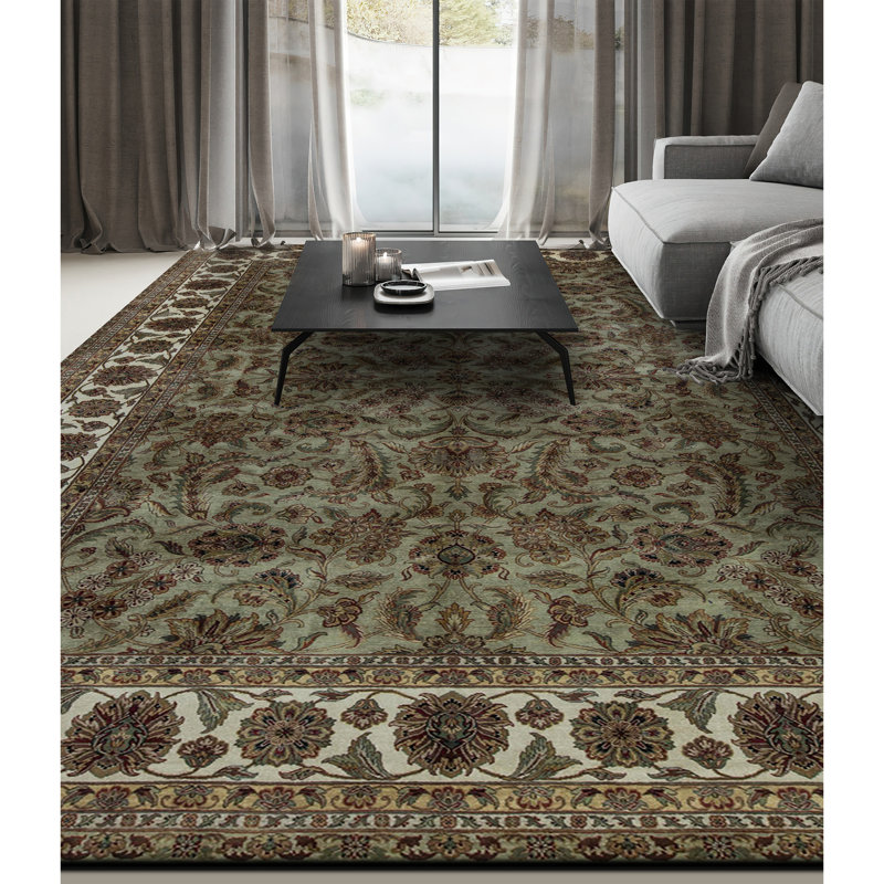 Tapis beige noué à la main de haute qualité
