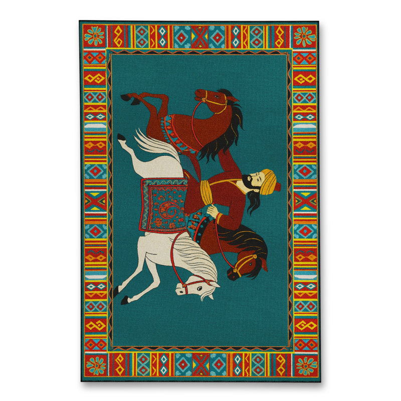 Tapis tissé bleu marine Mosso, 3'11" x 5'11"