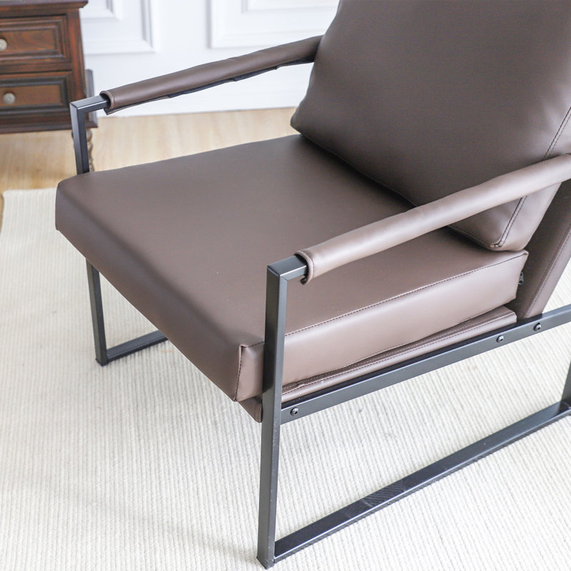 Faux Leather Armchair, Brown Faux Leather