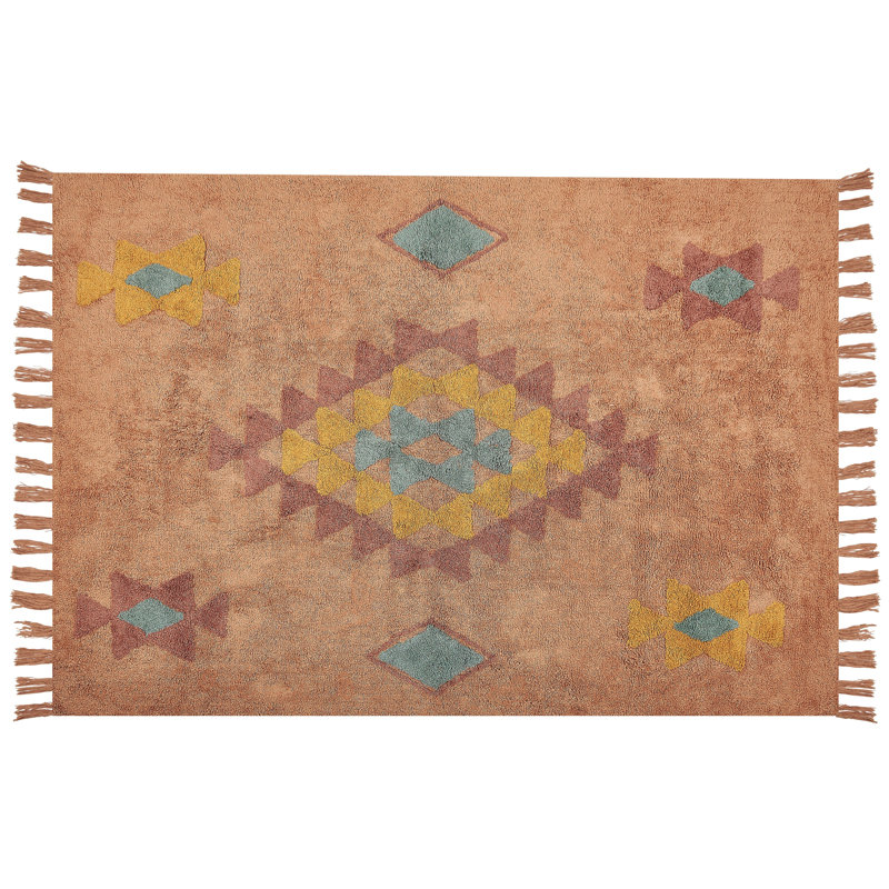 Anstus Geometric Cotton Hand Woven Area Rug, Rectangle 160 x 230cm