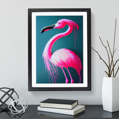 Paint Drip Flamingo - Wall Art