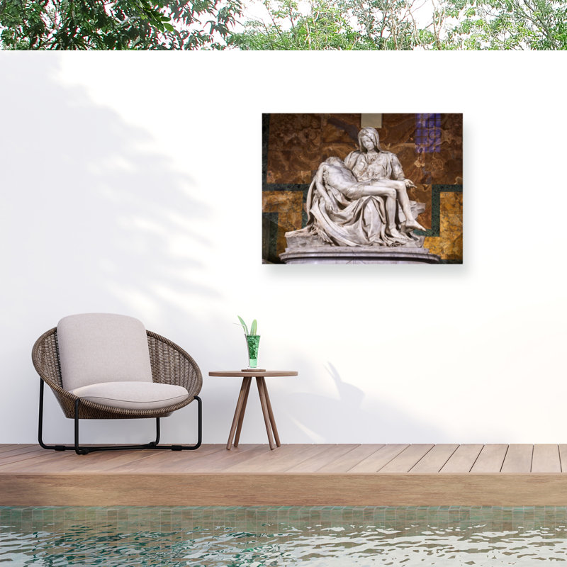 Statue de Marcus, statue de femme sur toile pour l'extérieur, H 35 po x l 47 po