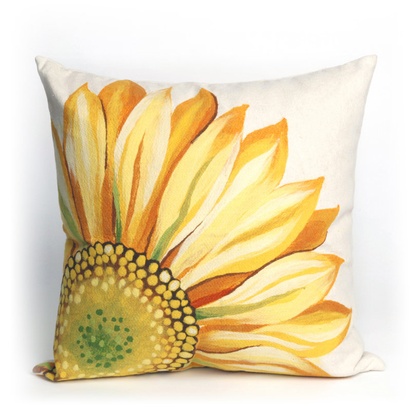 Keisha Sunflower Outdoor Square Pillow Cover and Insert, 20"